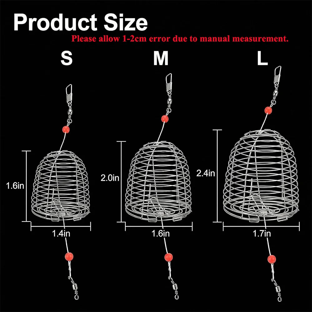 Carp Fishing Bait Trap Cage Bulk Stainless Steel Feeder Basket Holder Coarse Lure Trap Catfish Carp Fishing Accessories 3-12pcs view 3