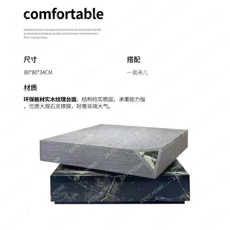 

Minimalist Creative Rotating Marble Coffee Table High-end Home Modern Light Luxury Living Room