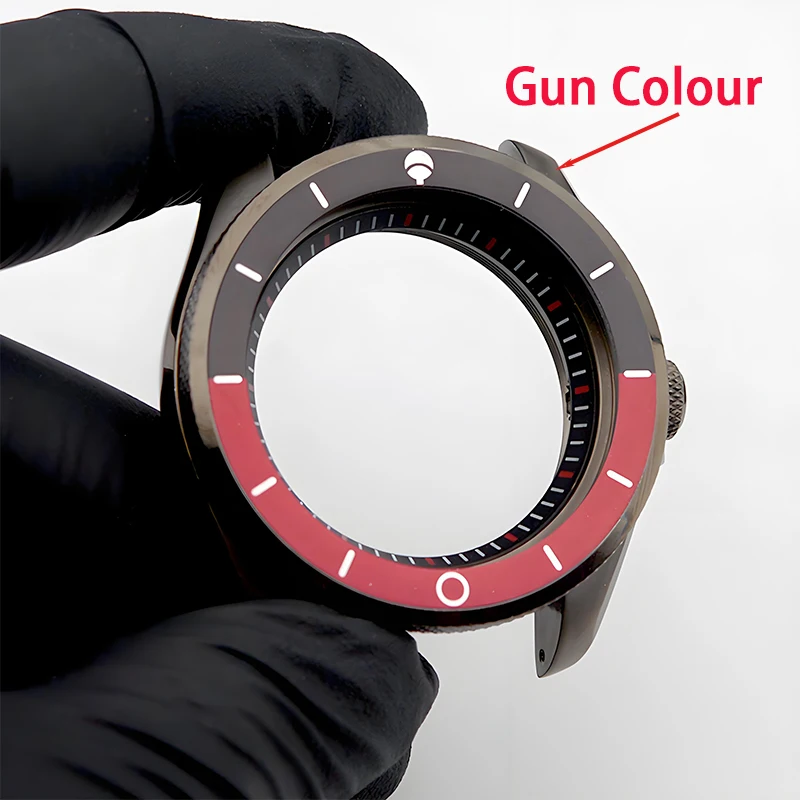 

Корпус мужских часов, цвет пистолета SKX007 SKX009, подходит для NH34 NH35 NH36, автоматический механизм, сапфировое стекло, водонепроницаемый корпус 200 м