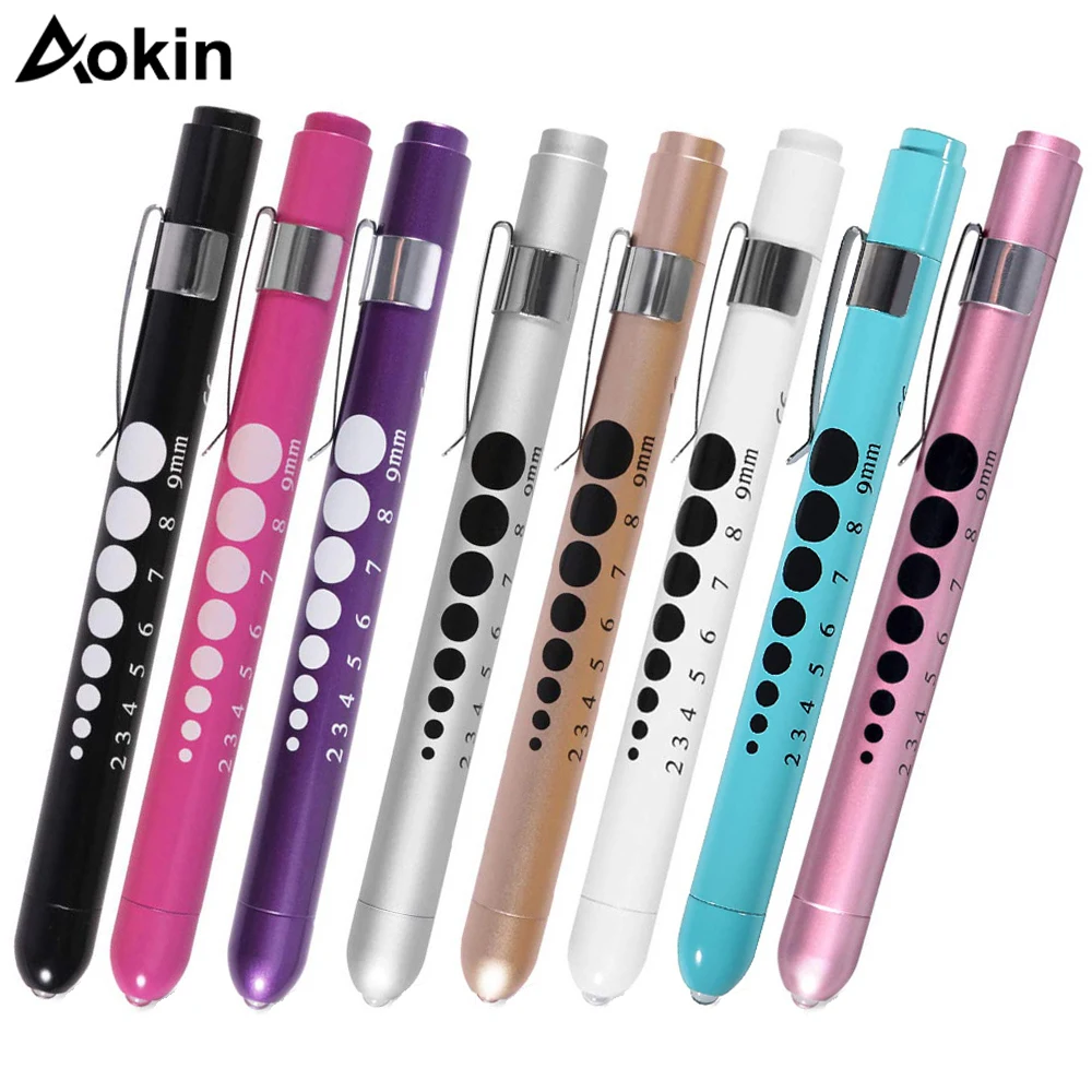 Portable Function Medical First Aid LED Pen Light Work Inspection Flashlight with Pupil Measurements for Doctor Nurse Diagnosis