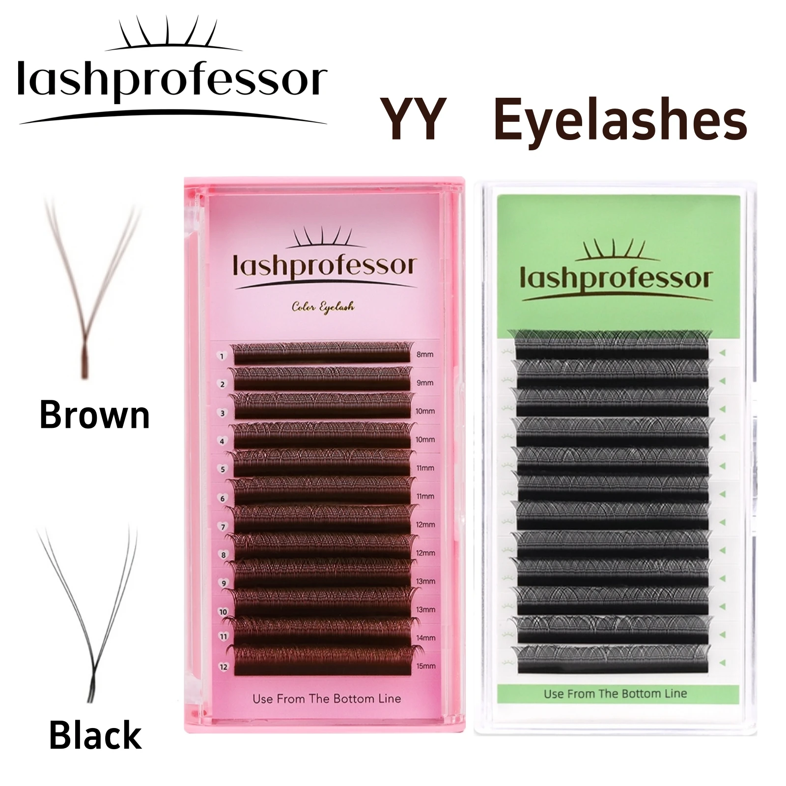 Eyelash Extension Y Shape - Pestañas Postizas LASHPROFESSOR Negras Marrones YY