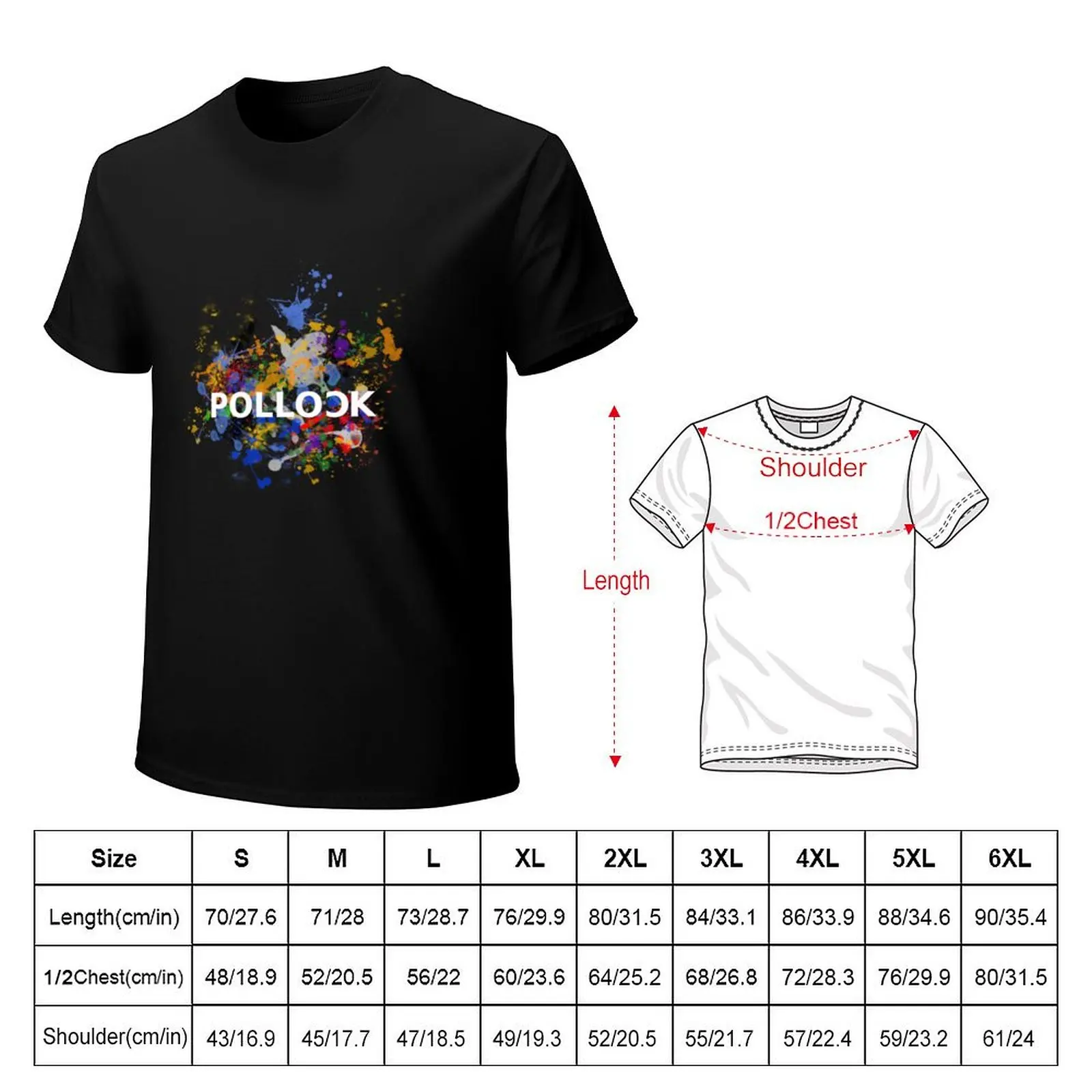 Jackson Pollock Artist Name T-Shirt Large Size Soft Cotton T-Shirt