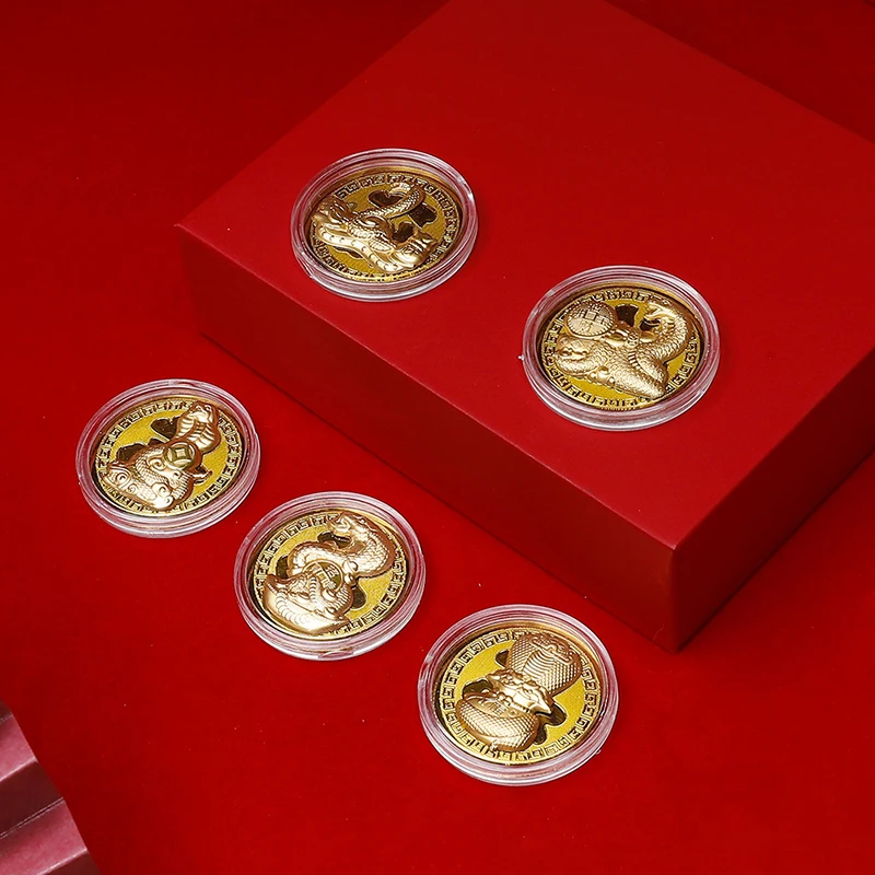 2025 Snake Spring Gold Foil Commemorative Coin Red Envelope Chinese Spring Festival Lucky Money Pockets New Year Gifts