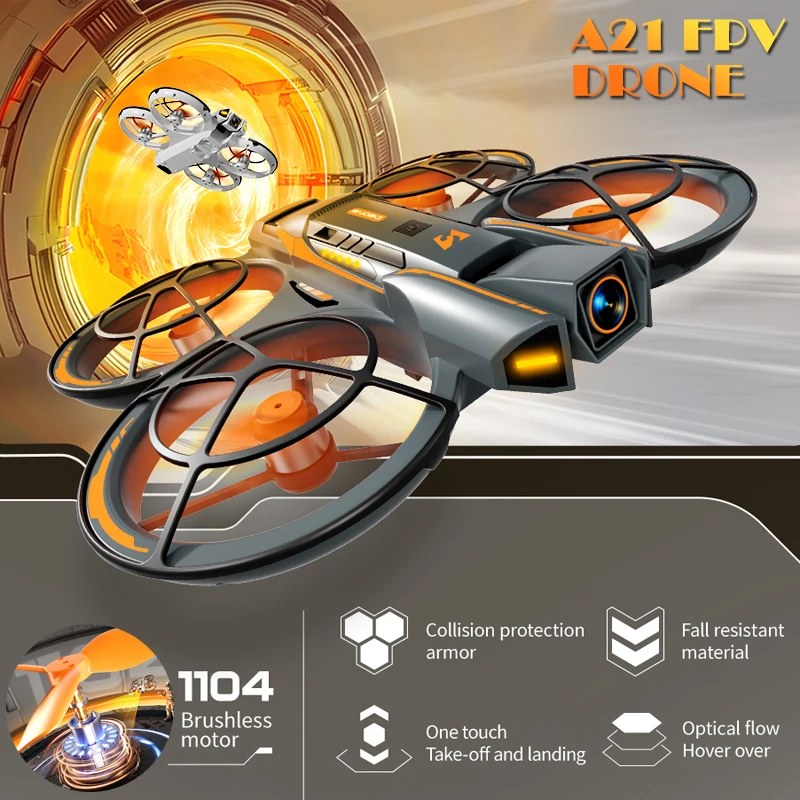 

Новый дрон A21 PRO, FPV для аэрофотосъемки начального уровня, квадрокоптер 1104, бесщеточная камера 4K HD ESC 180 ° Самолет с дистанционным управлением