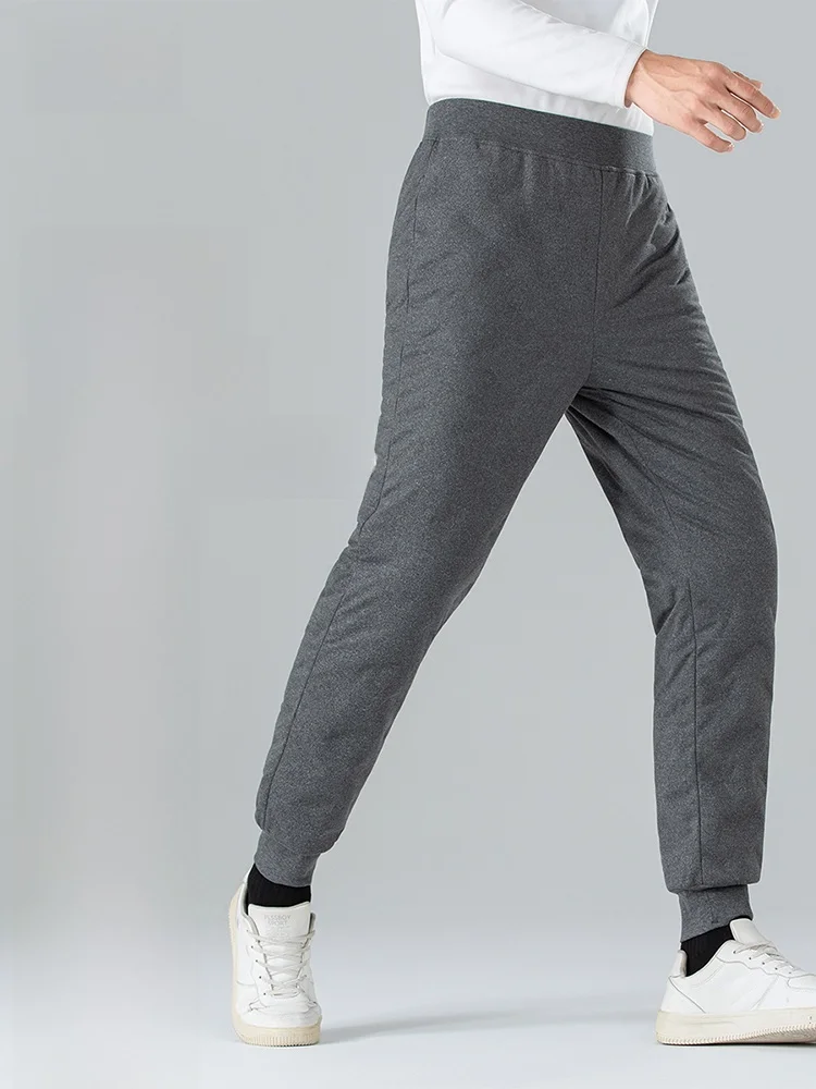 

Snow Flng Men's Inner Wear Elastic Waist High Elastici down Pants Winter Home Warm Trousers Faion Urban Sle Long Pants