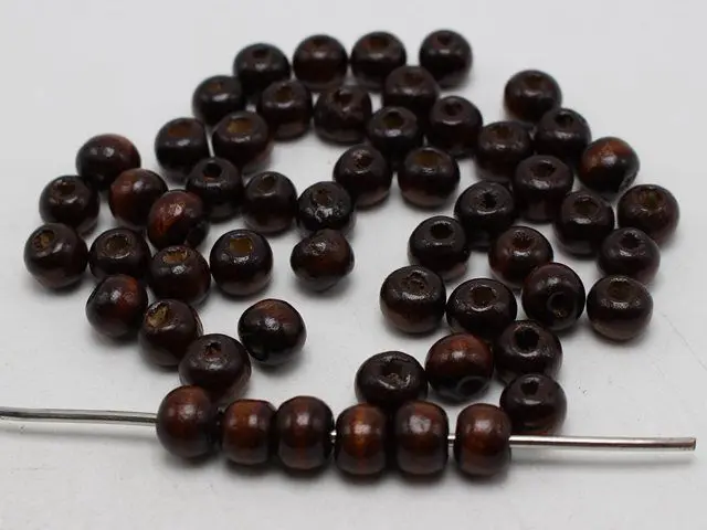 500 pcs Brown 8mm Round Wood Beads~Wooden beads Spacer Beads Jewelry Making