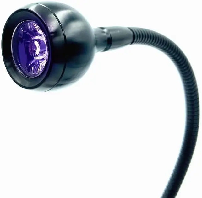 ZOELASS 395nm UV LED ضوء أسود مع معقوفة ومشبك، محمول 5V USB معالجة بالأشعة فوق البنفسجية لأظافر الجل (2W، أسود)