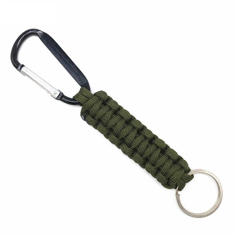 Outdoor-Schlüssel bund Karabiner haken Militär Paracord geflochten 7-Kern-Seil Notfall knoten Camping Wandern Schlüssel ring Überlebens werkzeuge – Detail 4