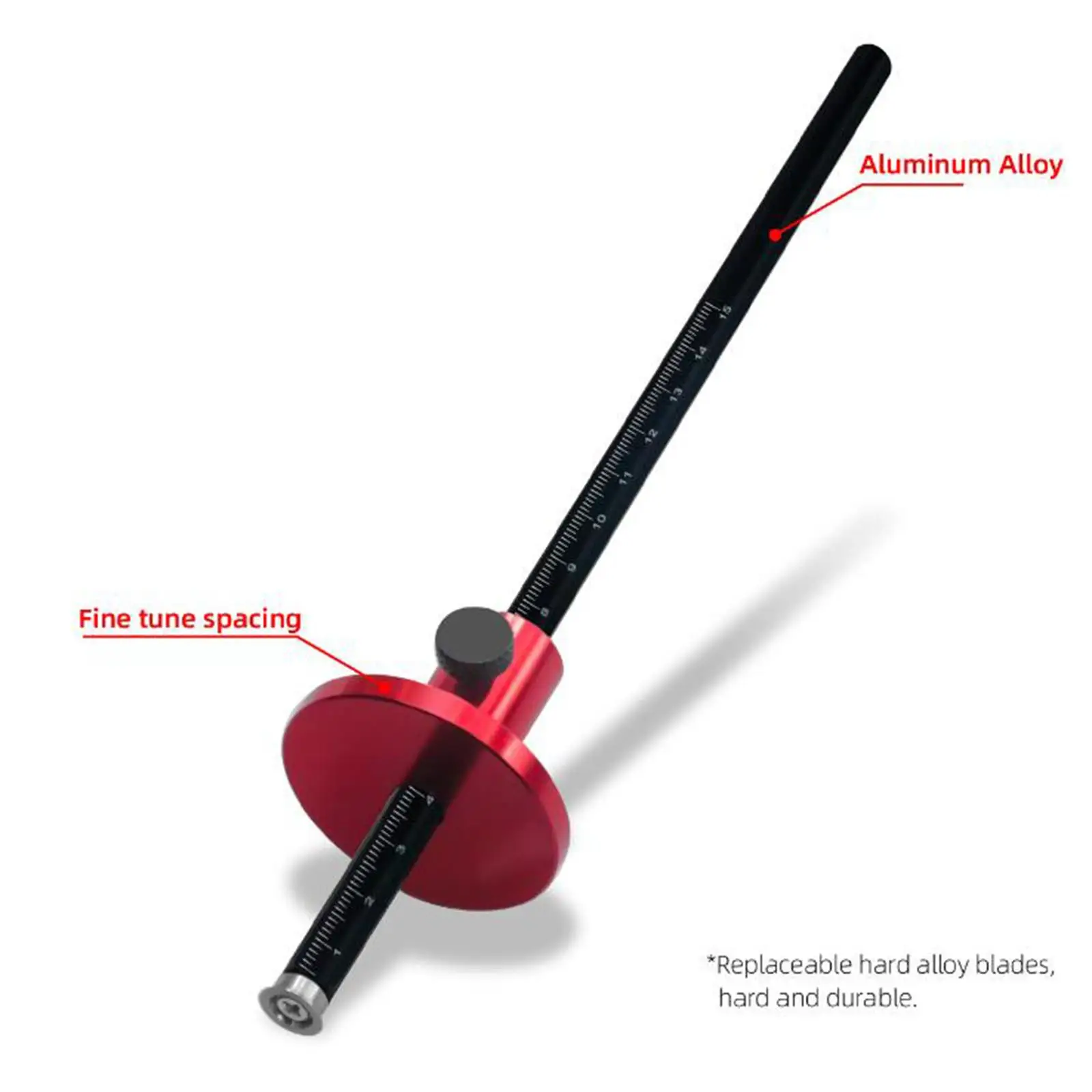 Aluminum Alloy Wheel Marking Gauge Scriber Tool for Woodworking High Precision Scribing Instrument Metric Inch Marking Gauge