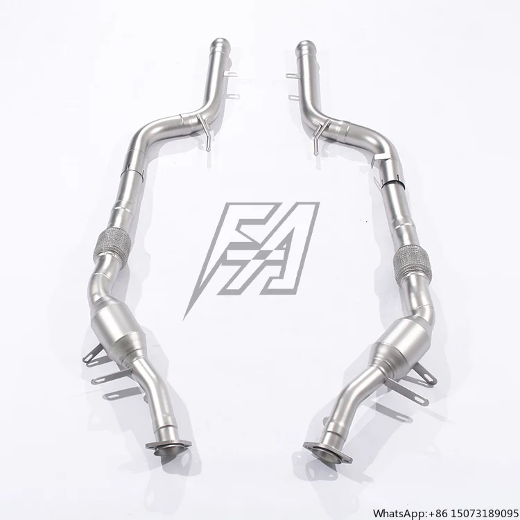 For  S500L W222 4.7T 2014 High Performance Downpipe Exhaust System Front Middle and Tail Electric Valve Exhaust