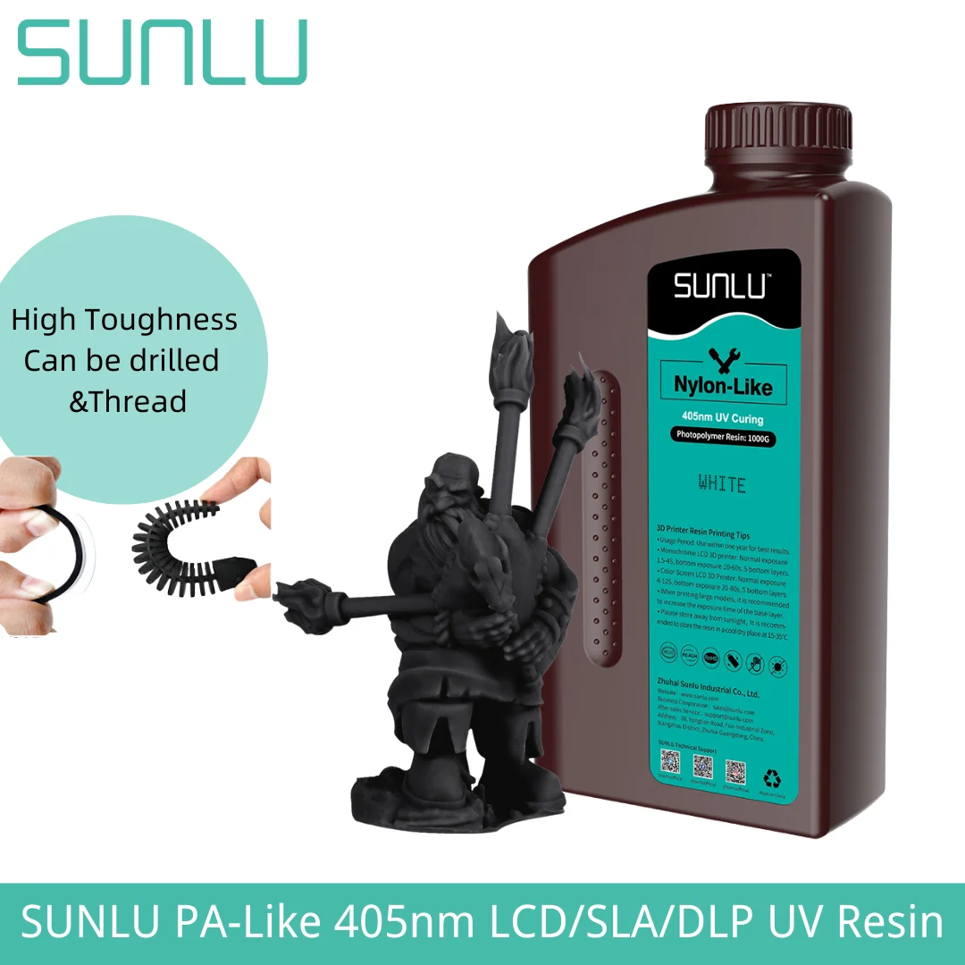 

SUNLU 1KG PA-Like 405nm Wavelength UV Resin High Precision Low Odor Easy to Mold Black Grey White Skin For Photon Mono Fast Ship