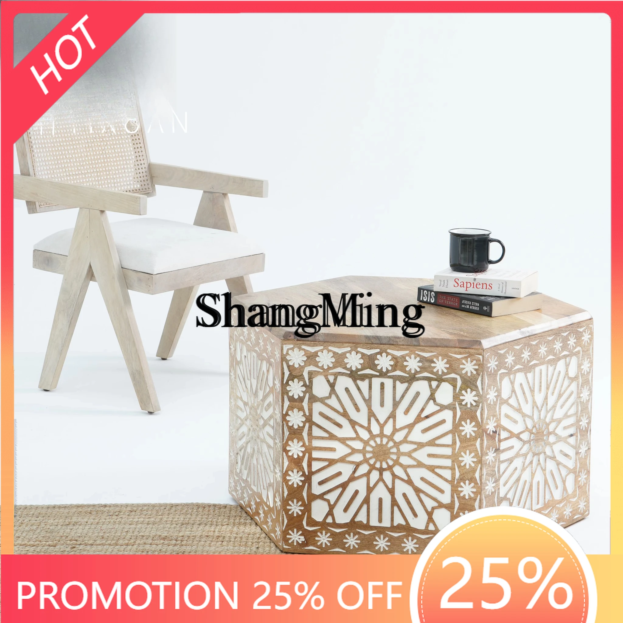 

Кофейный столик в стиле ретро, восьмиугольный, для небольшой квартиры, мебель для дома и гостиниц.