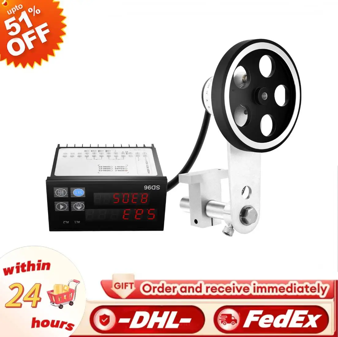 

110V Anti-skid Mechanical Digital Length Meter Counter Machine Single Measure Wheel with Multiple Unit Modes&Display Low Noise