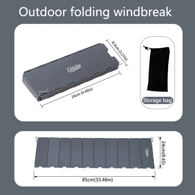 موقد غاز للتخييم مكون من 10 ألواح قابل للطي - درع رياح SUS خفيف الوزن لموقد علبة البيوتان، ملحقات الطبخ الخارجية