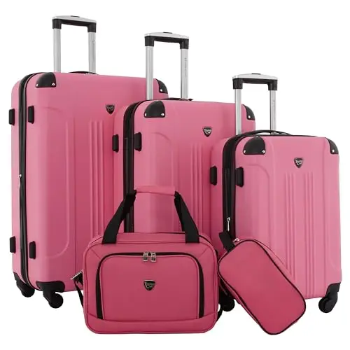 

Travelers Club Chicago Hardside Expandable Spinner Luggage, Hot Pink, 5 Piece Set