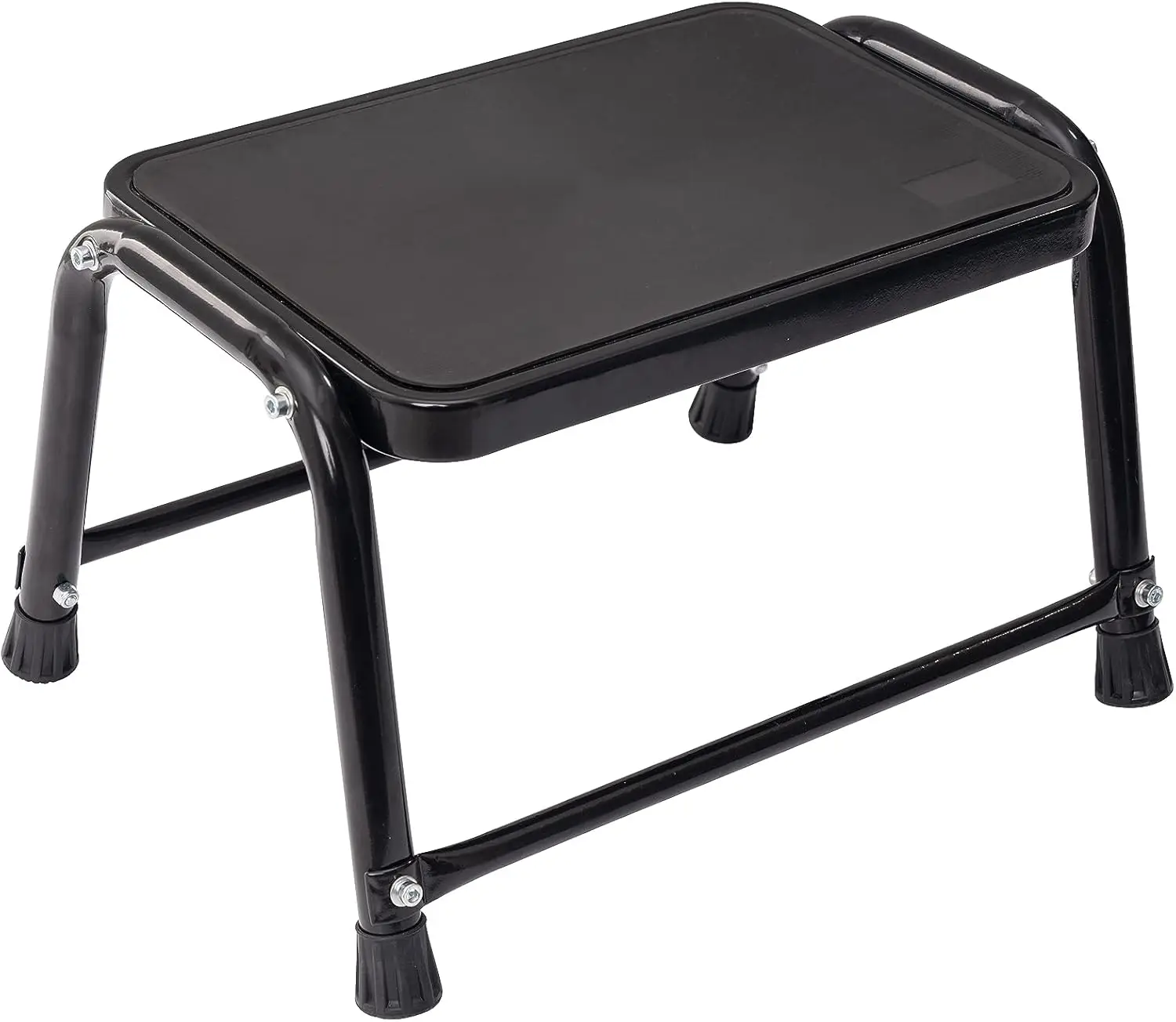 

Foot Step Stools for Adults with Non-Slip Rubber Feet,Metal Step Stool, Holds 350 lbs, Step Stool for Bed 10.5" High,Black