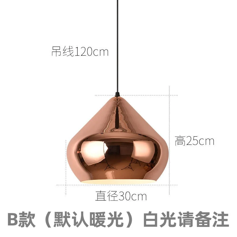 Nordic Modern Simple Style Rose Gold Iron Lamp Shade Minimal LED Ceiling Pendant Light Crystal Chandelier for Restaurant Bedroom