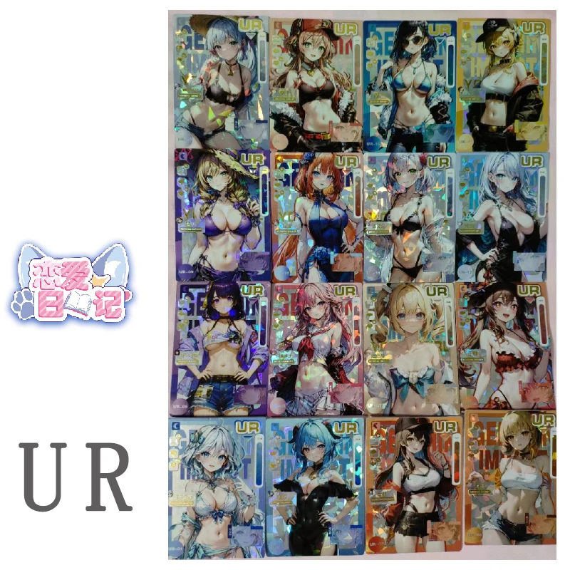 

Love Diary Ur-Series Anime Characters Barbara Yoimiya Ganyu Beelzebul Collection Card Bronzing and Flashing Children's Toys