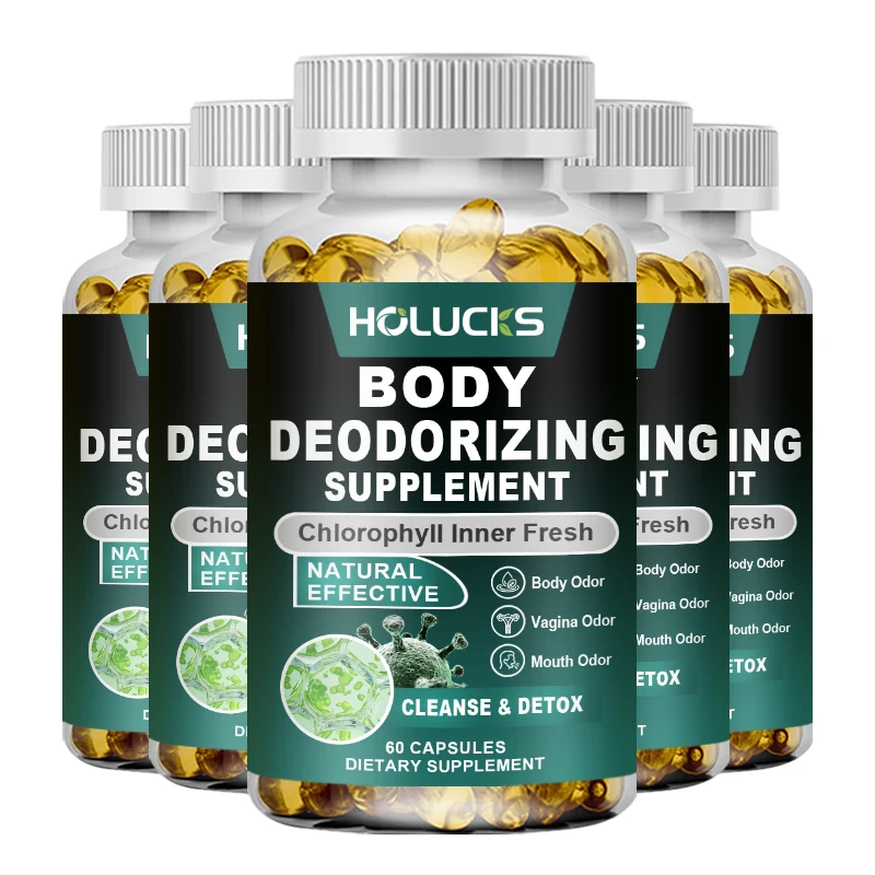 

Natural Chlorophyll Capsules Supplement, Body Deodorizing, Deos & Cleanse, Digestion Support, for Gut & Skin Health