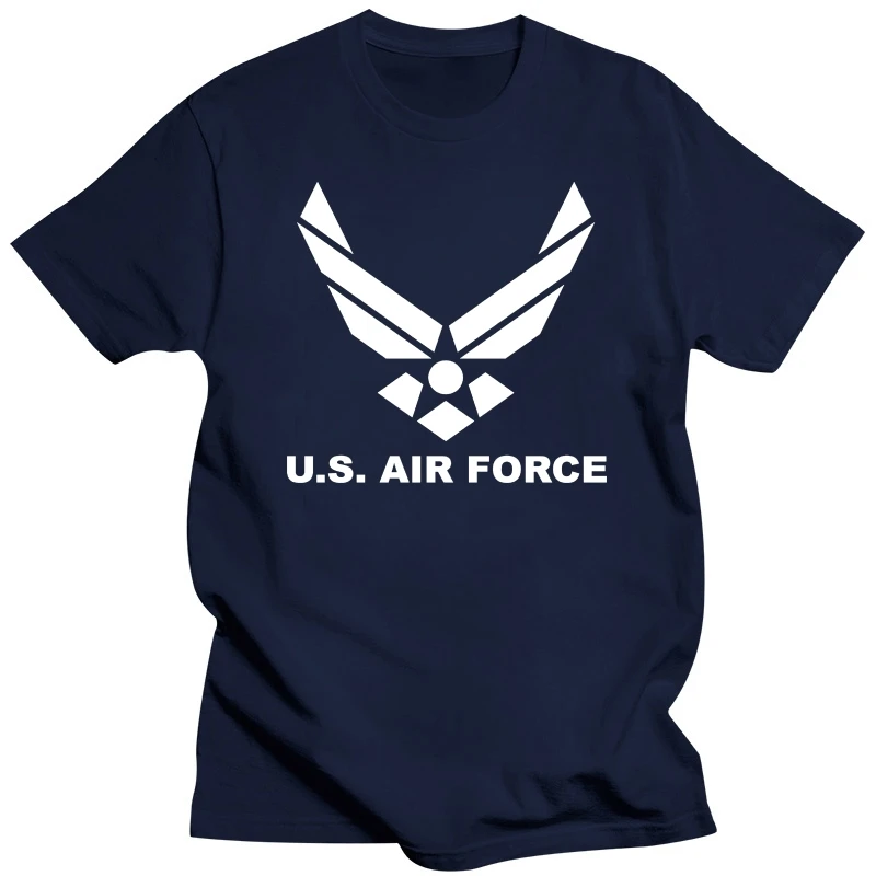 New Fashion Casual Men Cotton T-shirt New U.s. Air Force Usaf Small Front Large Back Logo Navy T Shirt Cool Tees Tops Streetwear