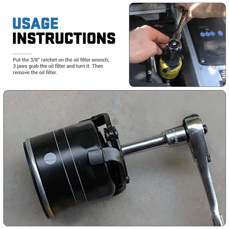 

Универсальный 3-кулачковый 3/8-дюймовый автомобильный регулируемый ключ для снятия фильтра