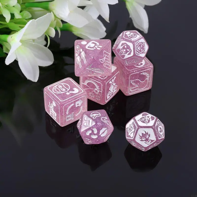 X7JD 7pcs/set Dices historia para historia para del juego poliédrico que fiesta multi fa