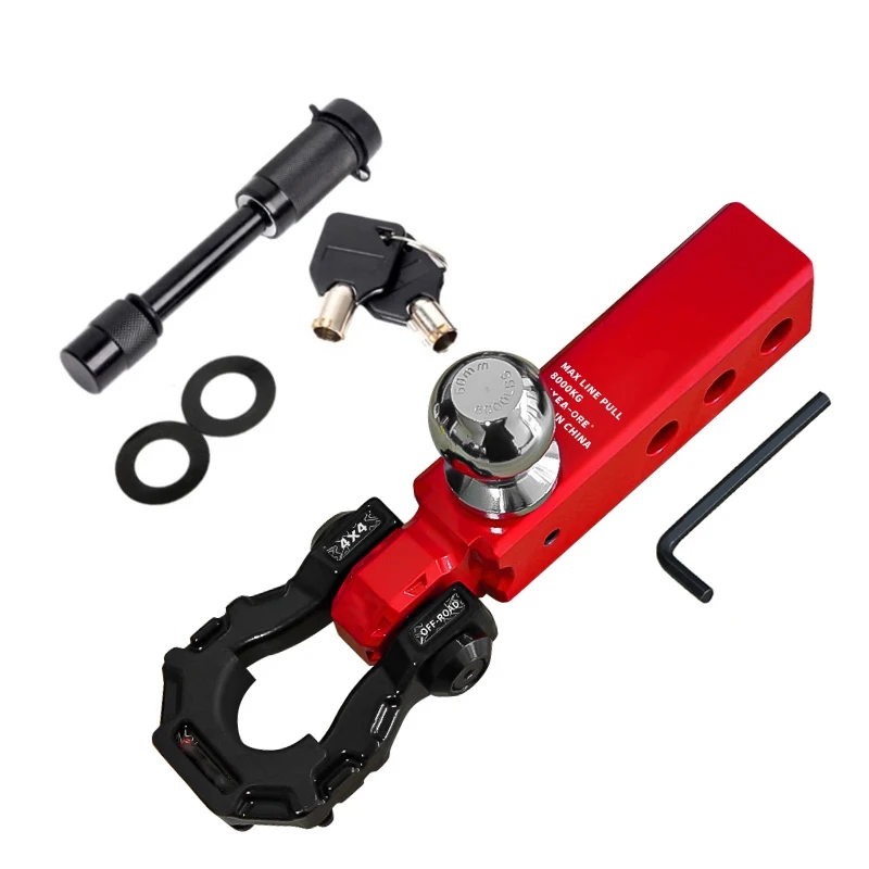 

Heavy Duty Aluminum Trailer Hook Forged Black Chrome Ball Head Off-Road Towing Shackle for Jeep/Truck Recovery