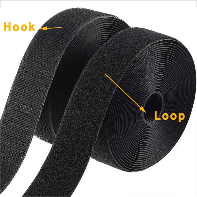 1Meter Sew on Hook and Loop Tape Non-Adhesive Fastener Strip Nylon Sticky Fabric Interlocking Tape for Clothing Sewing DIY Craft