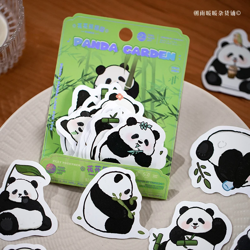 Morning Rain Panda Stickers High-Quality Cute Cartoon Animal Emoticon Pack for Journaling and Phone Case DIY Decoration Stickers