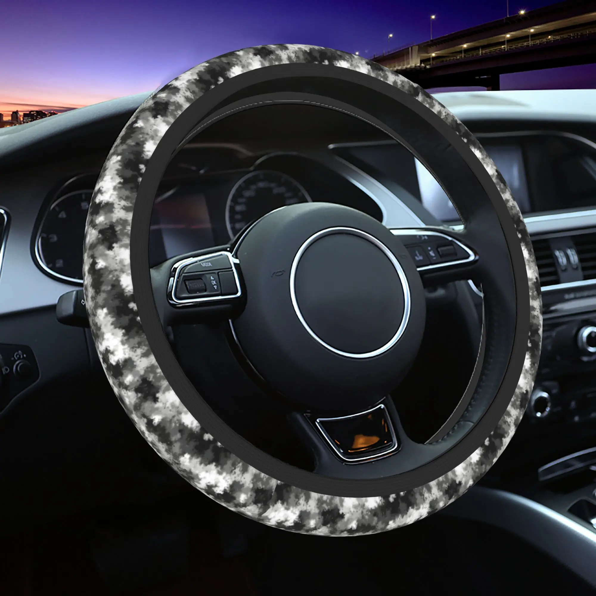 Camo Camouflage Car Steering Wheel Cover 38cm Anti-slip  Auto Steering Wheel Protector Elastische Car Accessories - view 2