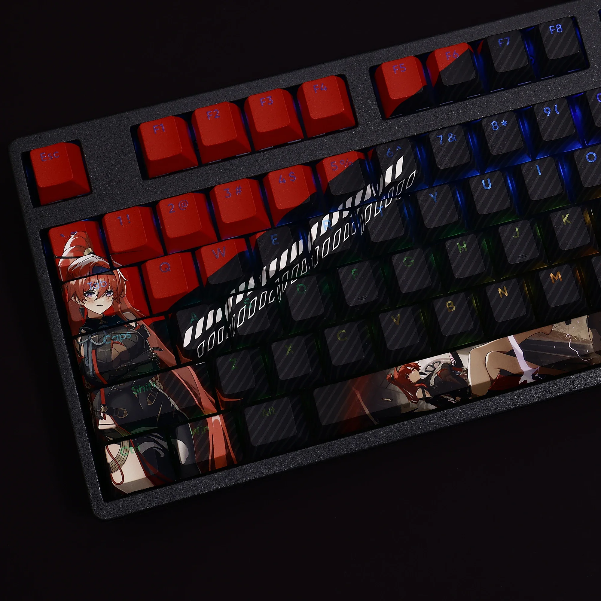 108 tasti Wuthering Waves Yinlin Animation game Theme PBT Keycaps RBG traslucido Cherry Profile per tastiera meccanica keycaps