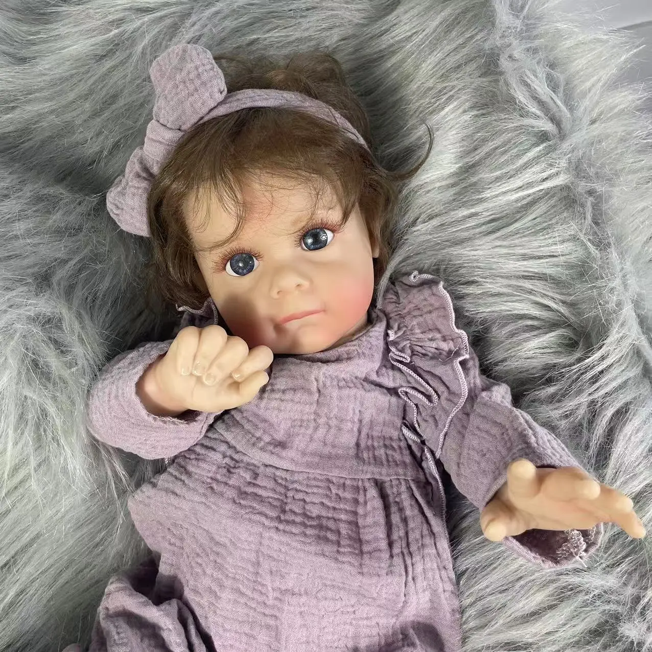 24Inch Huge Size Maggie Lovely Reborn Baby Doll Maggi Doll Vinyl Soft Cloth Body With Rooted Hair Best Christmas Gift For Girl