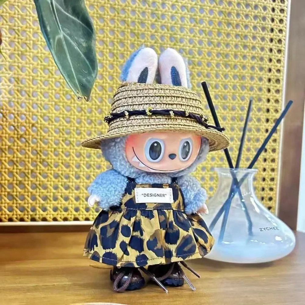 Clothes for15/17cm labubu Baby Clothes Fashion Cat Tempura Fry Shrimps Set Kawaii V1 V2 V3 Doll Clothing Accessories waist bag