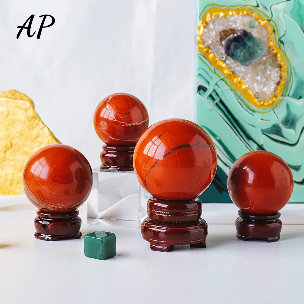 

1PC Natural Stone Polished Red Jasper Crystal Ball Reiki Quartz Sphere Crystal Crafts Healing Stone Crystal Ball Ornament