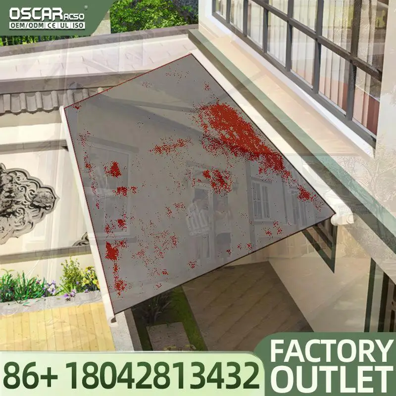 

Retractable Sun Shade Aluminium Canopy Coated Acrylic Window Awning for Patio Carport Outdoor US UK Retractable Awning