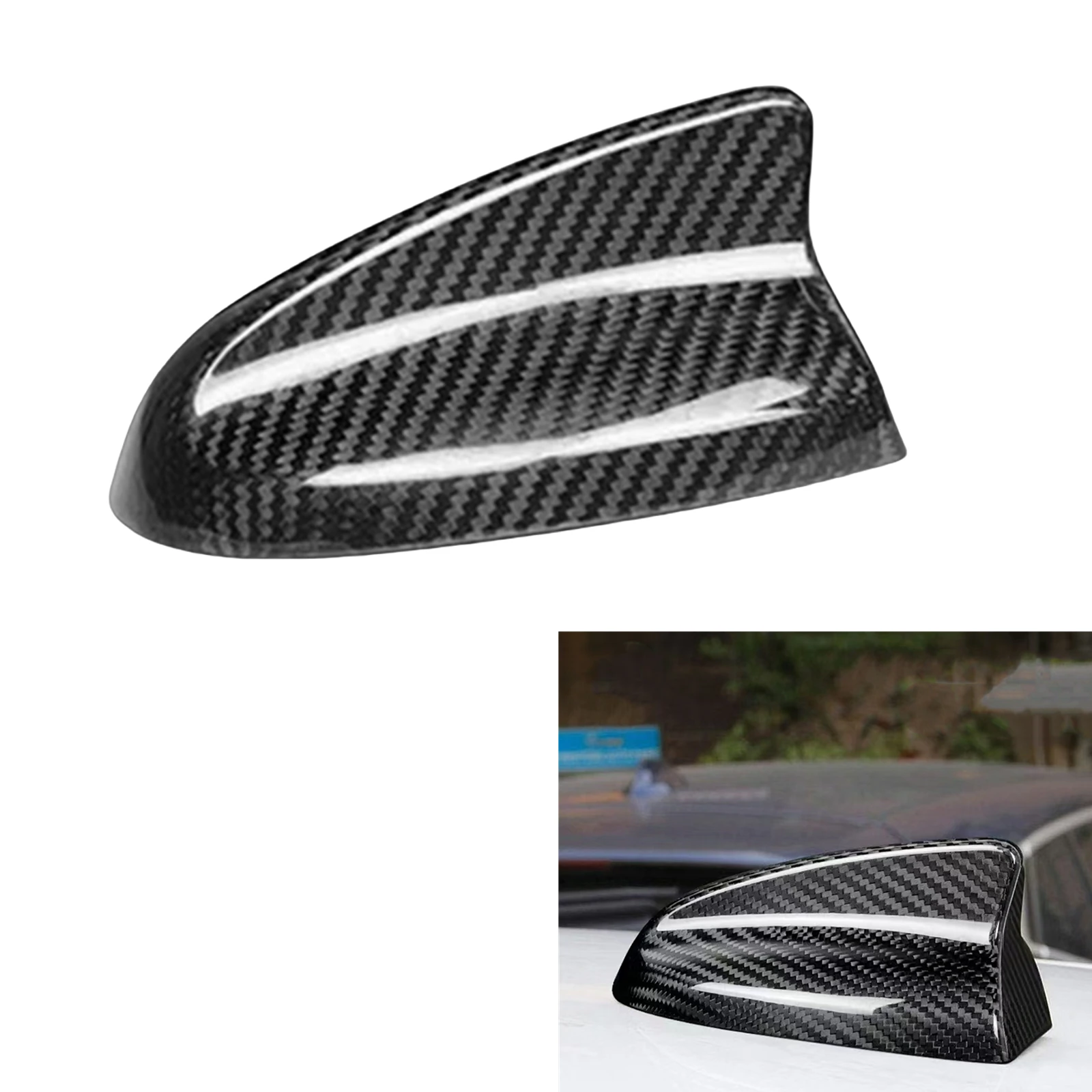 

For Dodge Charger 2015-2024 Dry Carbon Fiber Exterior Roof Antenna Trim Cover Cap
