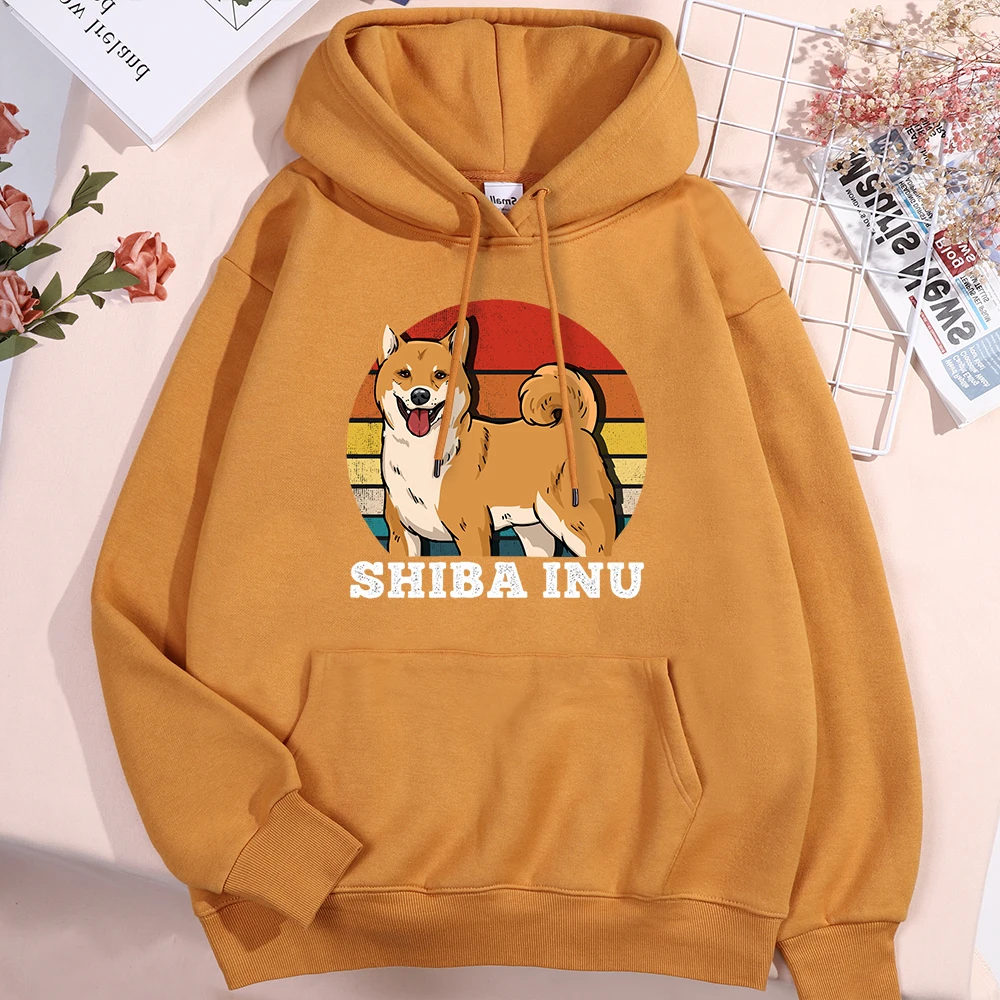 Japanese Harajuku Shiba Inu Men Women Hoody Fashion Warm Pullovers Creativity O-Neck Sweatshirt Fleece Loose Sweatshirt Mens