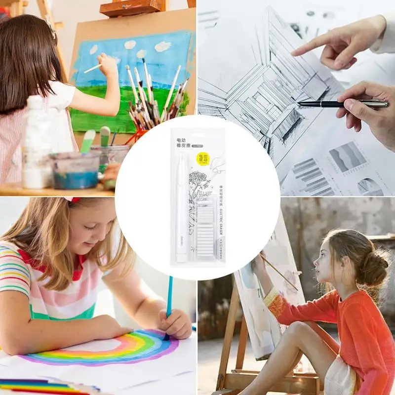 Electric Eraser Rechargeable Drawing Eraser Artist Tool For Painting Architectural Plans 20 Eraser Refills
