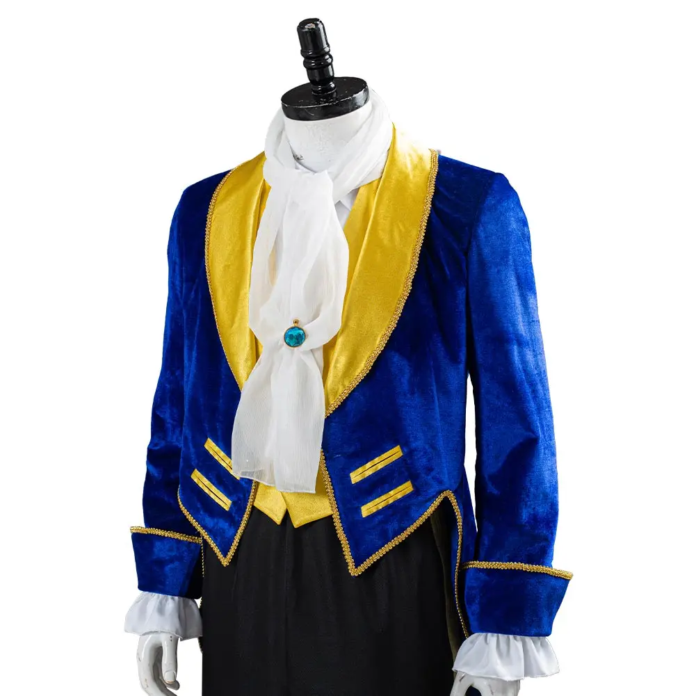 Prince Cosplay Costume pour hommes, princesse de dessin animé, la belle, la bête masculine, déguisement fantaisie, tenues pour garçons, olympiques de jeu de rôle d'Halloween