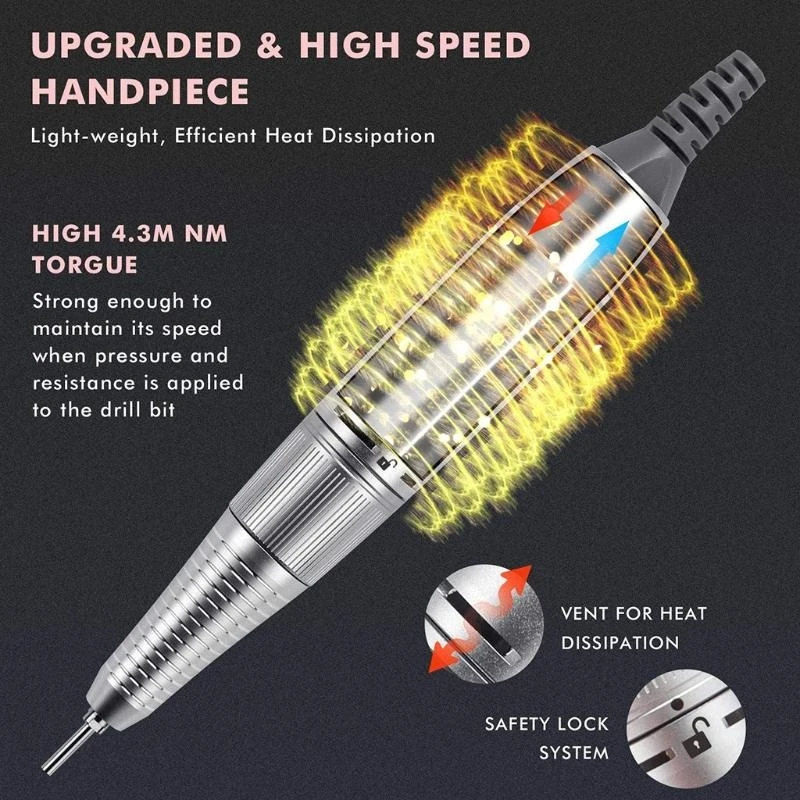 20000RPMElectric Nail Khoan Bút Tay Cầm Tay Làm Móng Tay & Móng Chân Ba Lan Chi Tiết Máy Thay Thế Móng Tay Nghệ Thuật Dụng Cụ