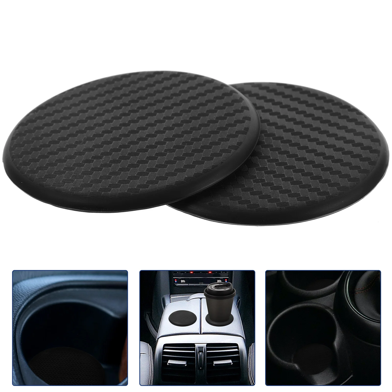 

4 Pcs Travel Coffee Cup The Cars Mat Holder Heart-shaped Non-slip 63X63CM Mug Black Pads Miss