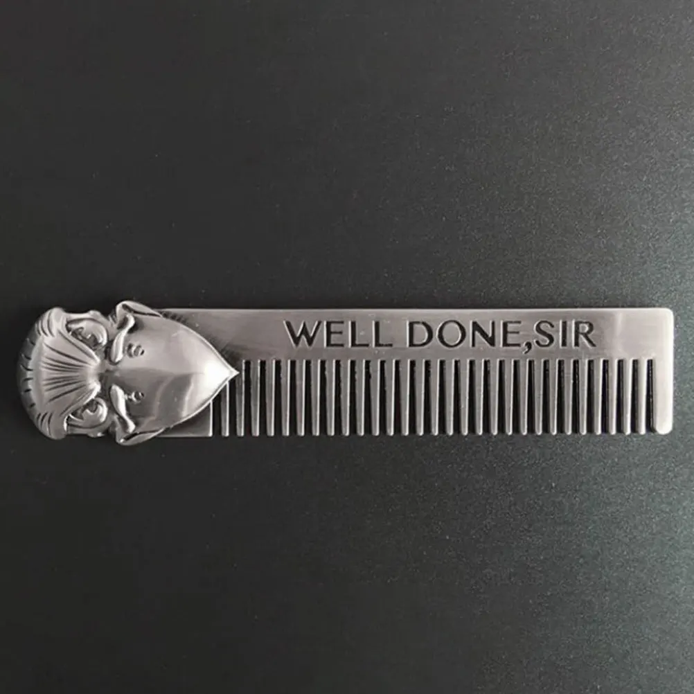 

Stainless Steel Beard Styling Comb for Men Fine Tooth Dandruff Removal Scalp Care Compact Portable Grooming Tool Sleek Metal