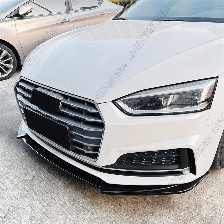 For Audi A5 S-Line S5 B9 F5 Pre Facelift 2017-2020 Car Front Bumper Splitter Lip BodyKit Protector Guard Exterior Bodykit Tuning - view 4