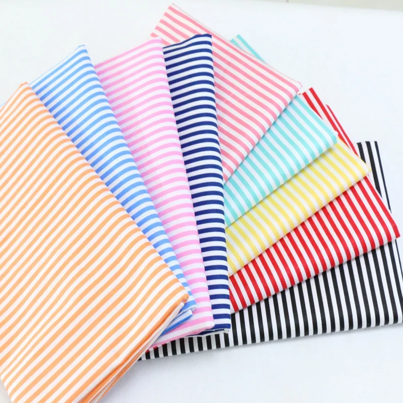 160x50cm Pure Cotton Fabric, Fruit Colored Striped Printed Fabric, Twill Fabric, Handmade DIY Fabric, Bed Sheets Sewing Cloth