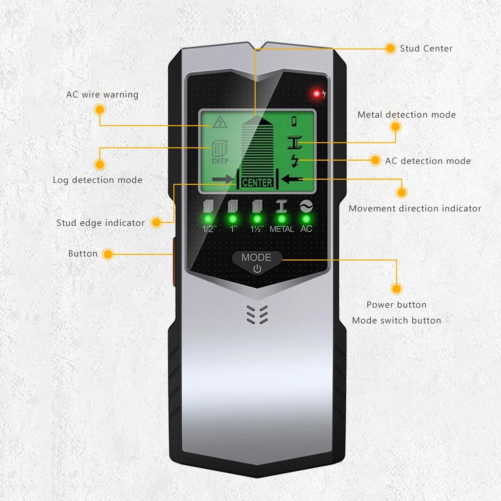 5/3 in 1 Studs Metal Detector Sensor Wall Scanner AC Wood Finder Cable Wires Depth Tracker Electric Box Finder Wall Detector