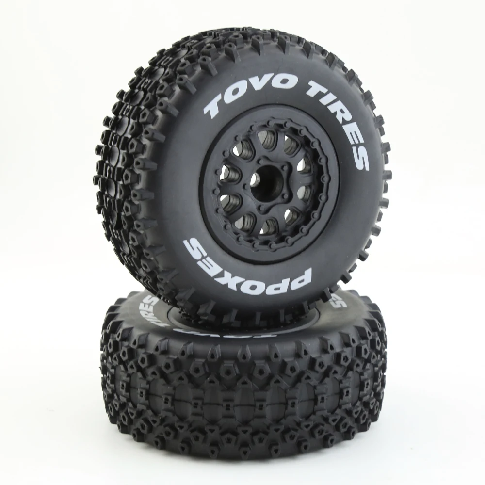 1/10 RC ショートコーストラック全地形タイヤ TRAXXAS Slash4X4 HuanQi 727 ARRMA SENTON 3S Losi Ford Raptor Baja Rey 用