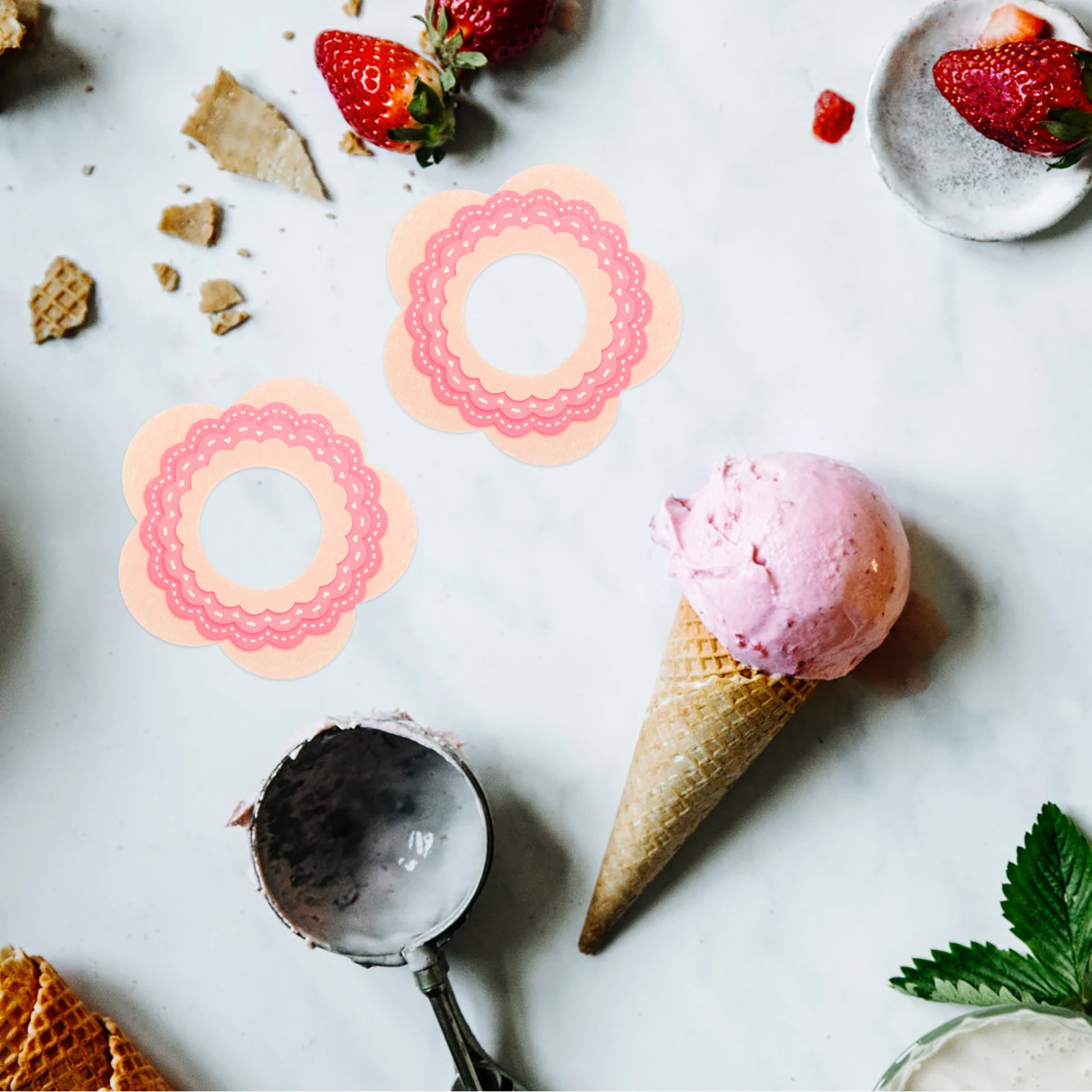 

50 шт., держатели для бумаги без капельного мороженого, без капель, ловушка для льда, аксессуары для детских вечеринок, капельный держатель для льда