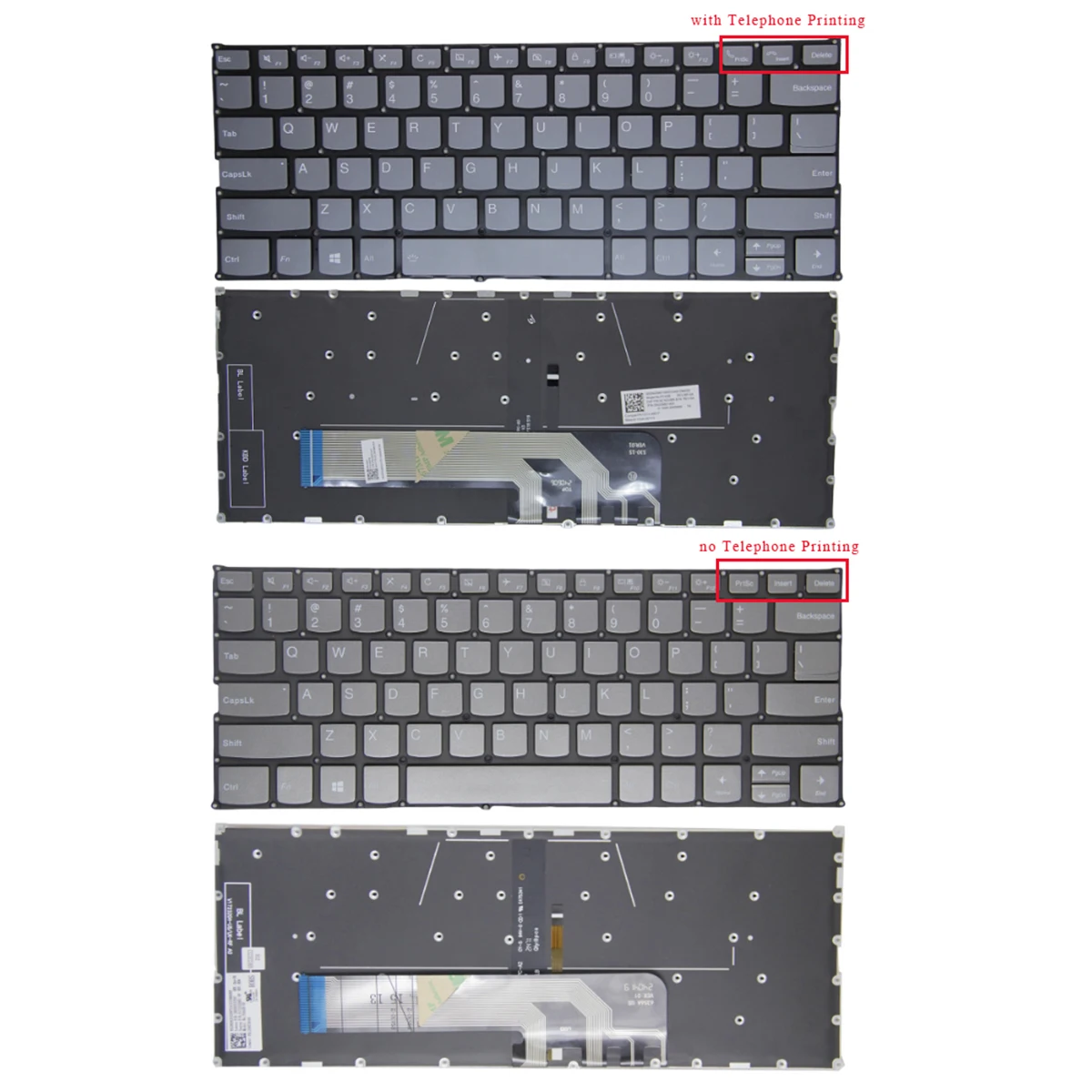 New US Keyboard for Lenovo ThinkBook 13s-IWL 13s-IML 14s-IWL 14s-IML 14-IIL Type 20SL 14-IML, Plus 20TG BACKLIT, No Frame