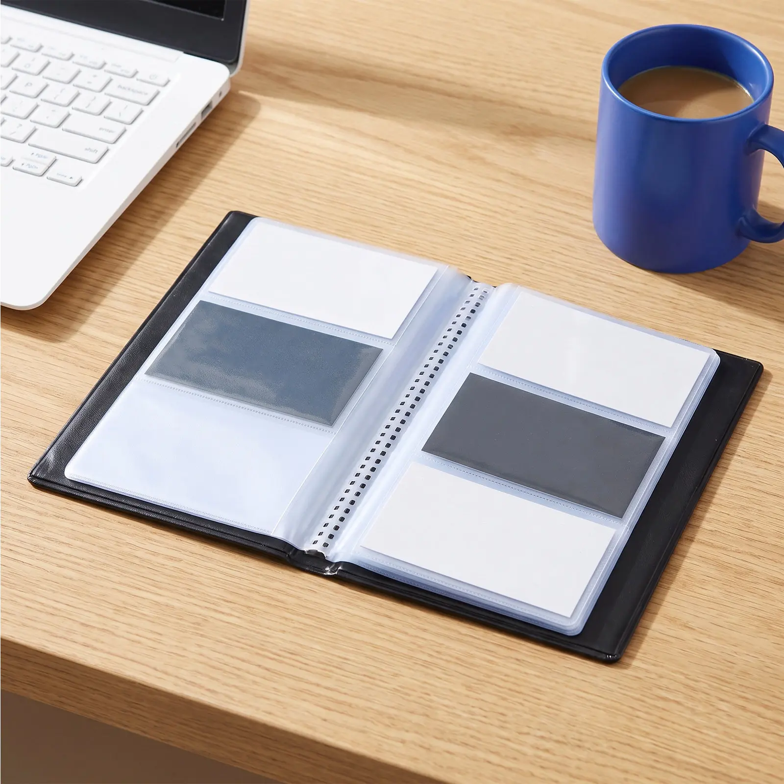 Business Card Collection Book Slim Portable PU Binder Album 240 Capacity Office Desk Travel Storage Business Card