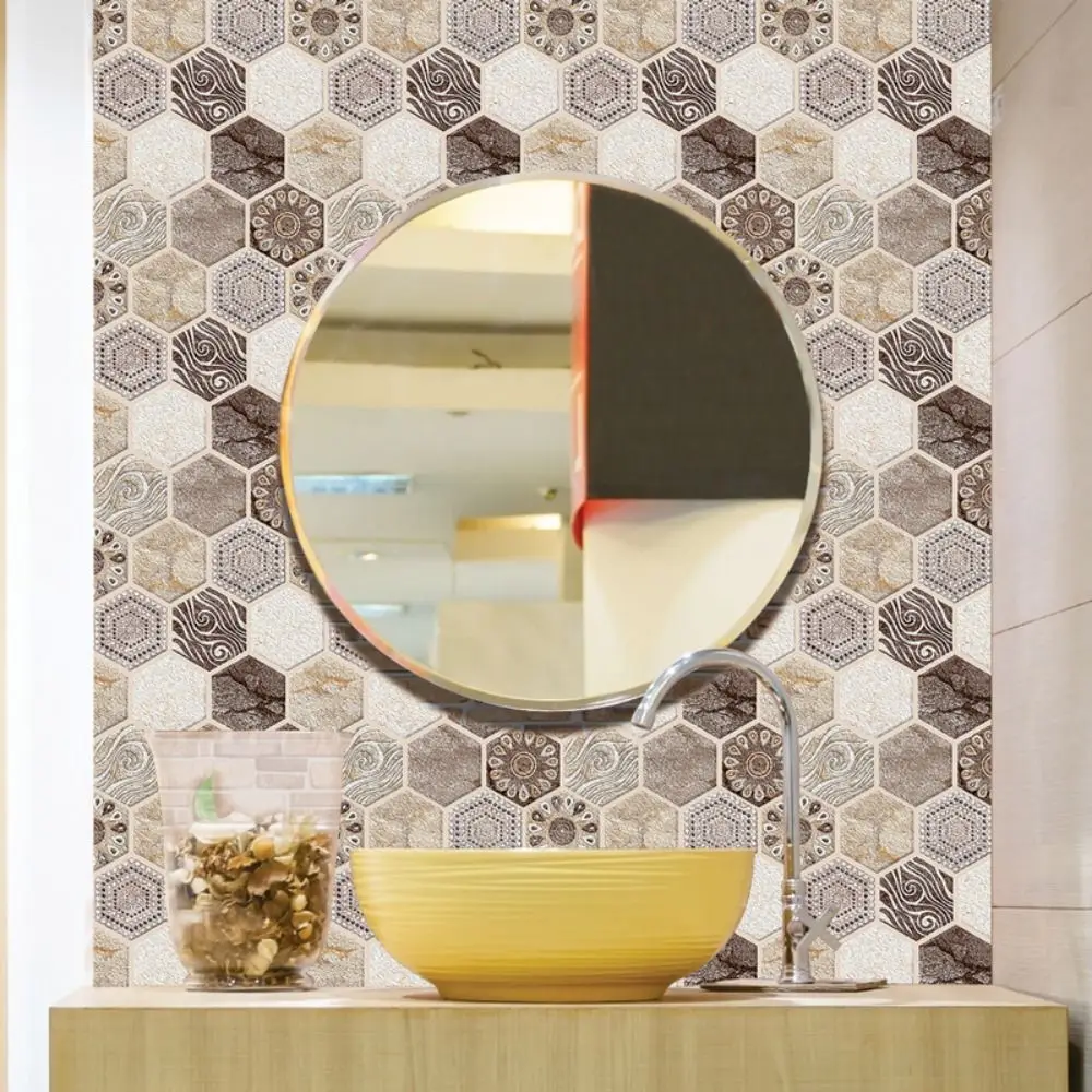 5pcs Waterproof 3D Wall Stickers PVC Material Brick Brick Stone Wallpaper Stereoscopic Design Self-Adhesive Background Wallpaper